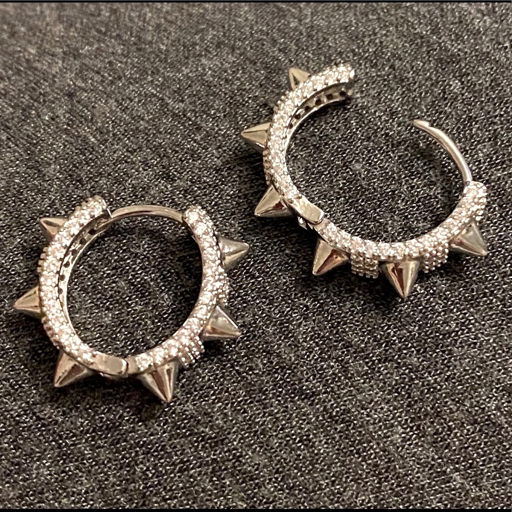 The Too Cool for School Sterling silver stud huggie earrings - Picture 11 of 11